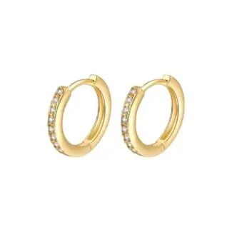 Ohrkreolen Hoops mit 6 Zirkonia Steinen (paar)