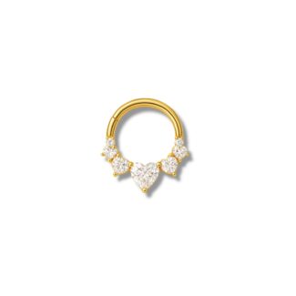 Titan Clicker Ring besetzt mit 5 Kristallherzen