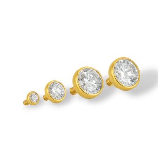Labret Aufsatz gefasster Zirkonia Stein Rundschliff