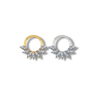 Titan Clicker Ring besetzt mit 7 Zirkonia Steinen