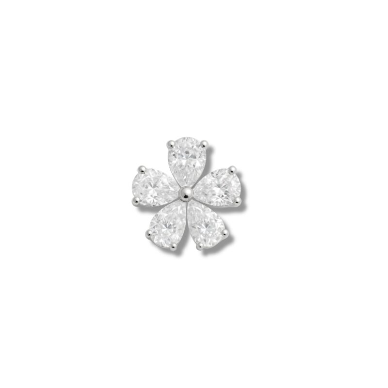 Labretaufsatz Blume mit besetzten Zirkoniasteinen